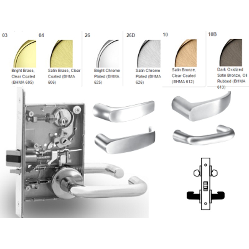 Sargent 8217 Asylum or Institutional Mortise Lever Lock - Heavy-Duty ...