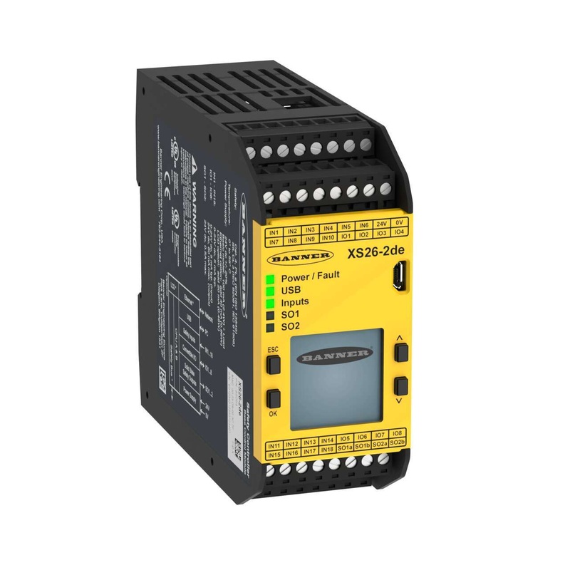 Multiple Safety Controller Banner 85064 | XS26-2DE | XS26-2DE Safety Controller: Expandable ...